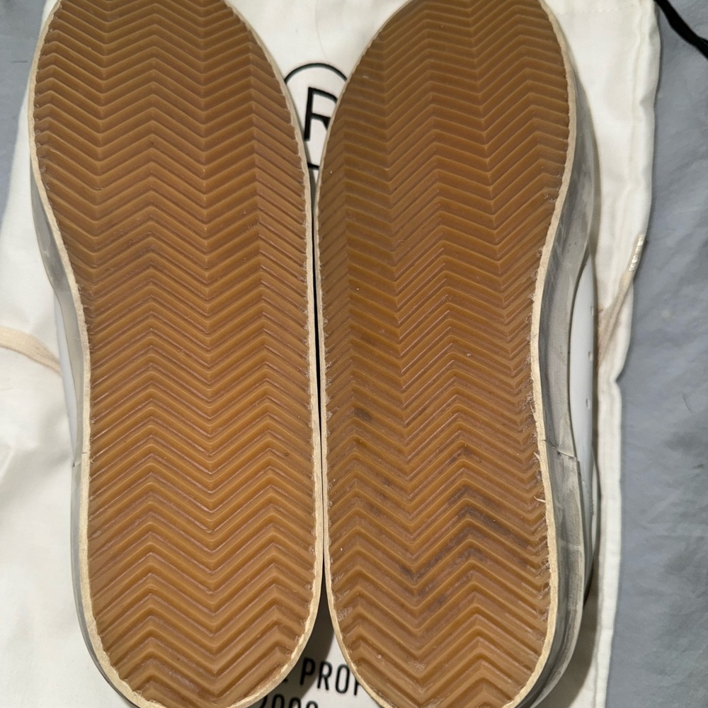 Golden Goose White Leather Dove Gray Glitter Star Nubuck Heel Shoes Sneakers 40 - Picture 5 of 7